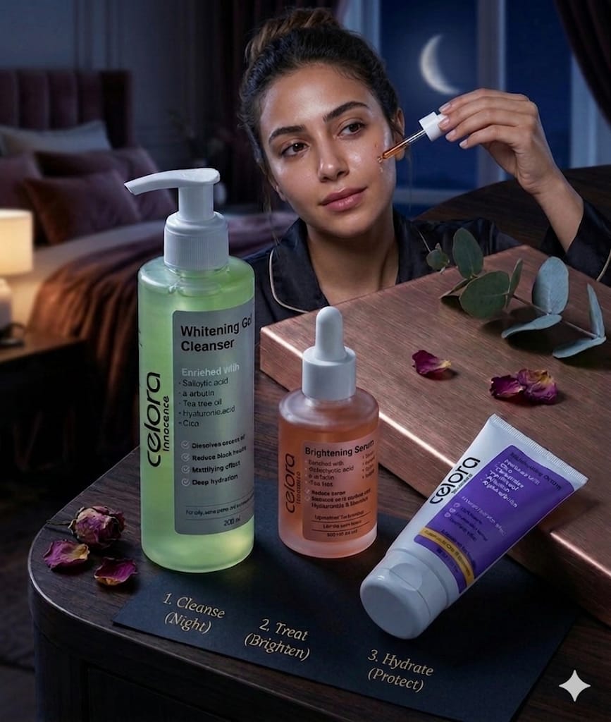 Night routine for oily-combined &acne prone skin