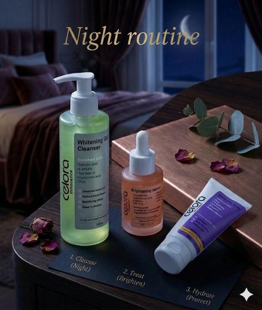Night routine for oily-combined &acne prone skin