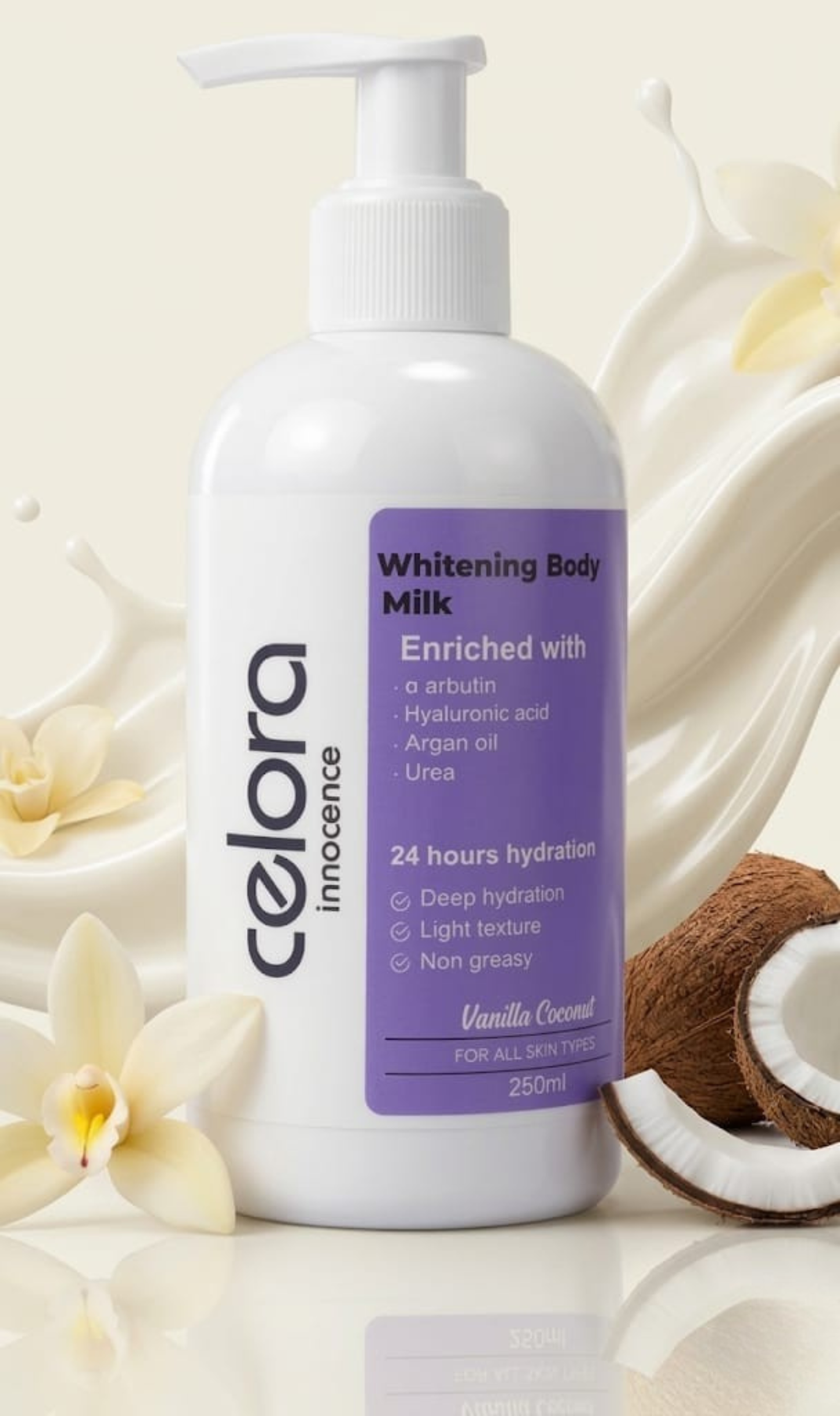 Celora whitening body milk Coconut vanilla 250 ML